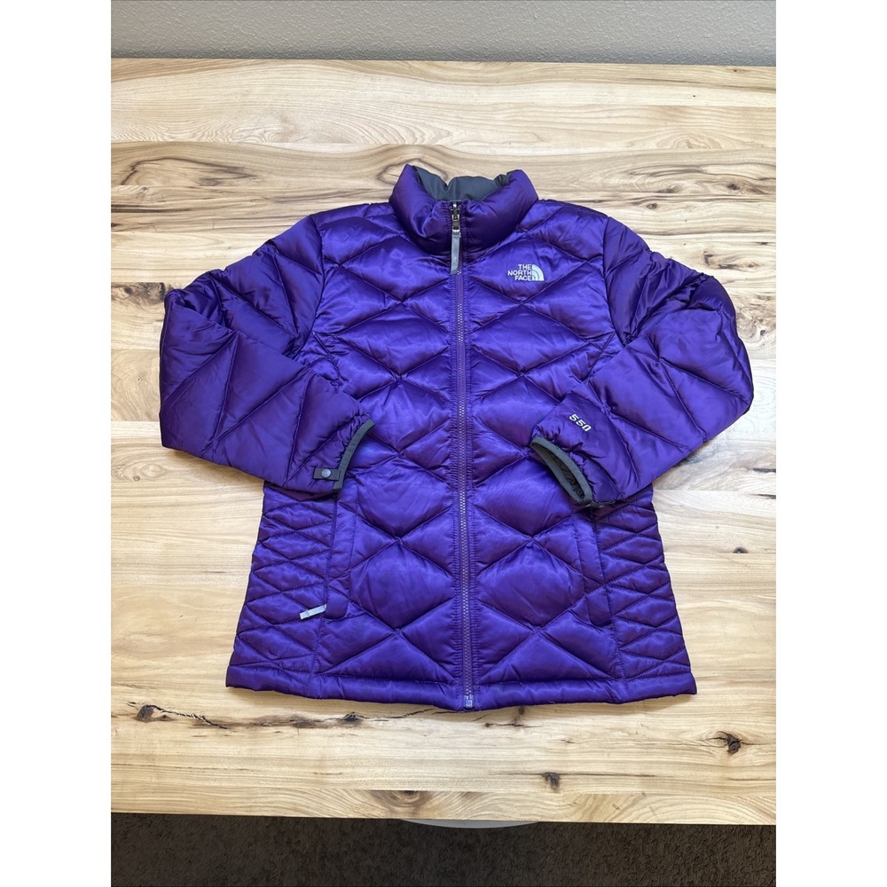 The North Face Youth Girls 550 Goose Down Jacket Coat Puffer Purple XL (18)